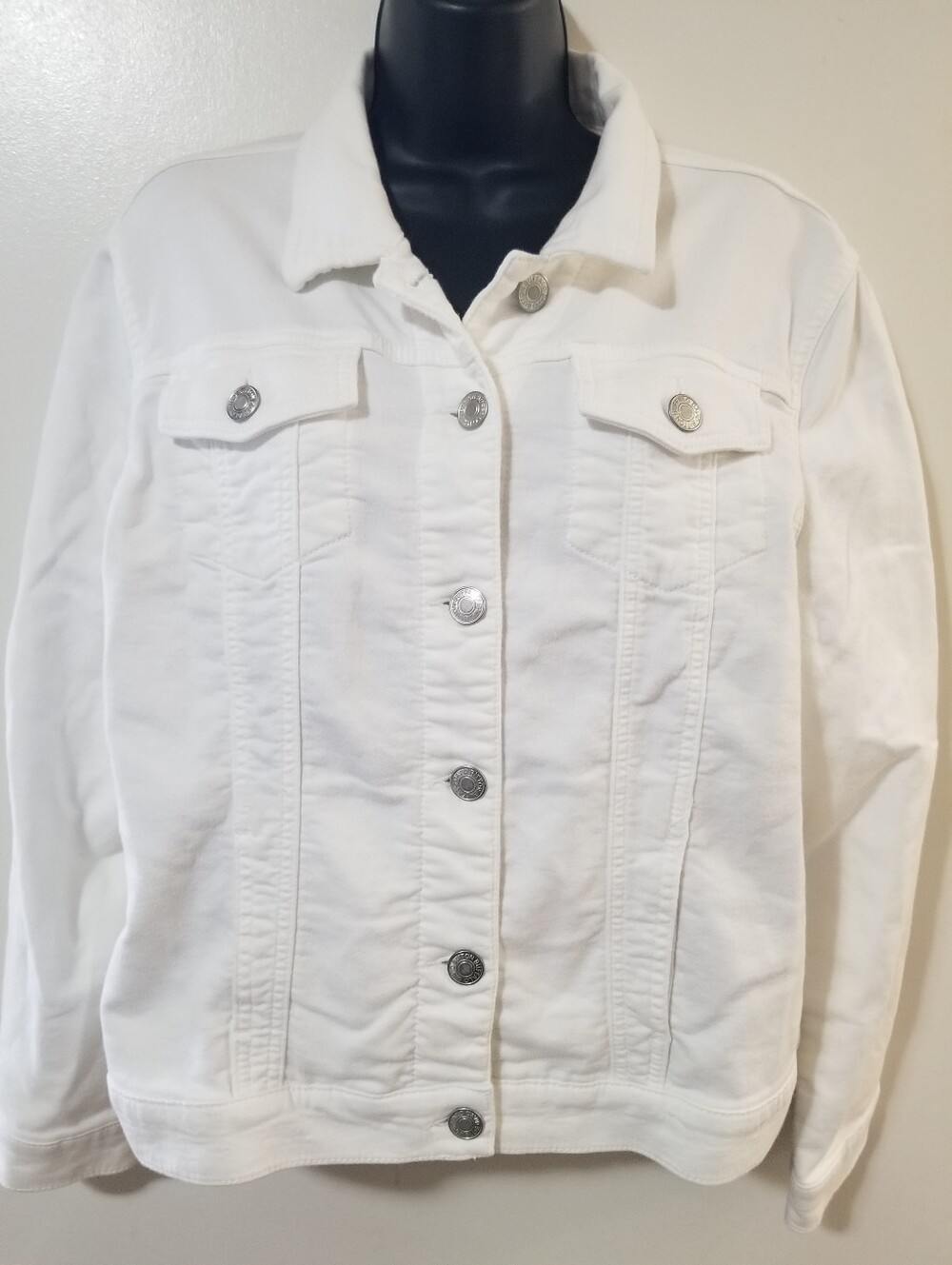 Buffalo David Bitton White Twill Utility Jacket Large